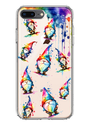 Apple iPhone 7/8 Plus Neon Water Painting Colorful Splash Gnomes Hybrid Protective Phone Case Cover
