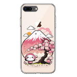 Apple iPhone 7/8 Plus Kawaii Manga Pink Cherry Blossom Fuji Mountain Mochi Girl Hybrid Protective Phone Case Cover