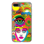 Apple iPhone 8 Plus Neon Rainbow Psychedelic Trippy Hippie DaydreamHybrid Protective Phone Case Cover