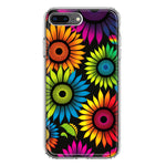 Apple iPhone 7/8 Plus Neon Rainbow Glow Sunflowers Colorful Floral Pink Purple Double Layer Phone Case Cover