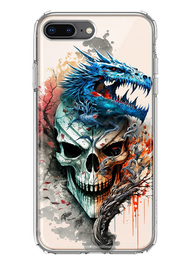Apple iPhone 7/8 Plus Fantasy Blue Dragon Dream Skull Double Layer Phone Case Cover