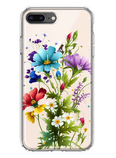 Apple iPhone 7/8 Plus Purple Yellow Red Spring Flowers Floral Hybrid Protective Phone Case Cover
