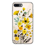 Apple iPhone 7/8 Plus Yellow Summer Flowers Floral Hybrid Protective Phone Case Cover