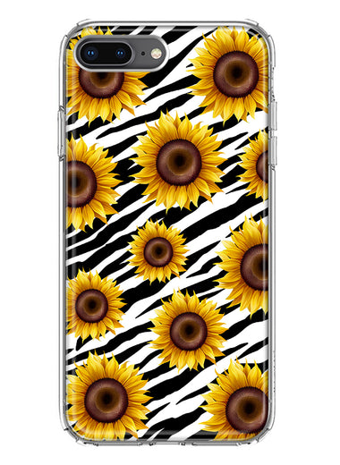 Apple iPhone 7/8 Plus White Zebra Sunflowers Polkadots Double Layer Phone Case Cover