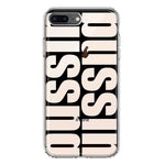 Apple iPhone 8 Plus Black Clear Funny Text Quote Bussin Hybrid Protective Phone Case Cover