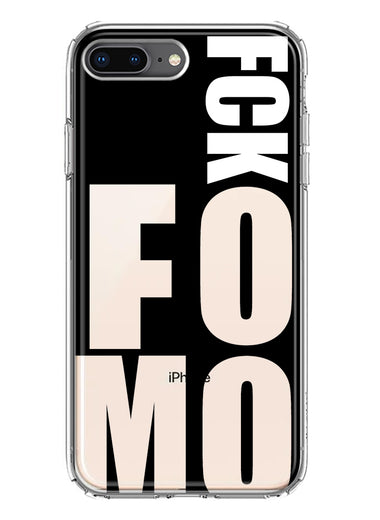 Apple iPhone 8 Plus Black Clear Funny Text Quote Fckfomo Hybrid Protective Phone Case Cover