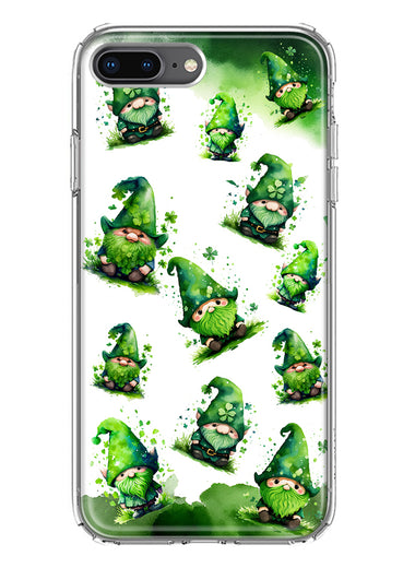 Apple iPhone 8 Plus Gnomes Shamrock Lucky Green Clover St. Patrick Hybrid Protective Phone Case Cover