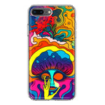 Apple iPhone 8 Plus Neon Rainbow Psychedelic Trippy Hippie Big Brain Hybrid Protective Phone Case Cover