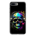 Apple iPhone 8 Plus Fantasy Skull Headphone Colorful Pop Art Hybrid Protective Phone Case Cover