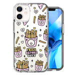 Apple iPhone 12 Cute Valentine Pink Love Hearts Fries Before Guys Double Layer Phone Case Cover