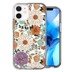 Apple iPhone 12 Feminine Classy Flowers Fall Toned Floral Wallpaper Style Double Layer Phone Case Cover