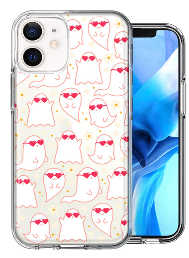 Apple iPhone 12 Mini Floating Heart Glasses Love Ghosts Vaneltines Day Cutie Daisy Double Layer Phone Case Cover