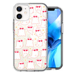 Apple iPhone 12 Mini Floating Heart Glasses Love Ghosts Vaneltines Day Cutie Daisy Double Layer Phone Case Cover