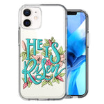 Apple iPhone 11 He Is Risen Text Easter Jesus Christian Flowers Double Layer Phone Case Cover