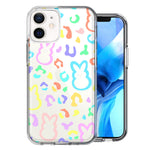 Apple iPhone 11 Leopard Easter Bunny Candy Colorful Rainbow Double Layer Phone Case Cover