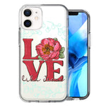 Apple iPhone 11 Love Like Jesus Flower Text Christian Double Layer Phone Case Cover