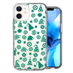 Apple iPhone 12 Mini Lucky Green St Patricks Day Cute Gnomes Shamrock Polkadots Double Layer Phone Case Cover