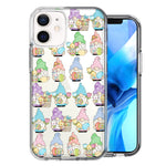 Apple iPhone 12 Mini Pastel Easter Cute Gnomes Spring Flowers Eggs Holiday Seasonal Double Layer Phone Case Cover