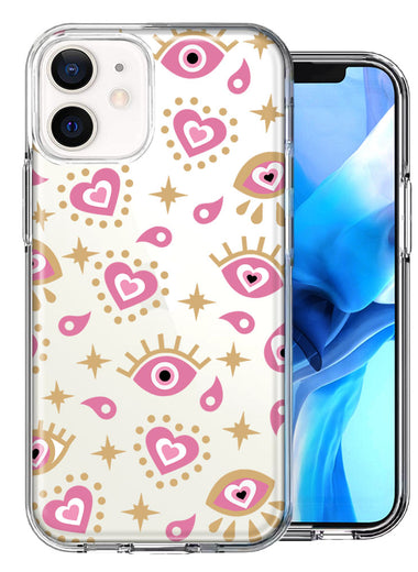Apple iPhone 11 Pink Evil Eye Lucky Love Law Of Attraction Design Double Layer Phone Case Cover
