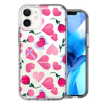 Apple iPhone 12 Mini Pretty Valentines Day Hearts Chocolate Candy Angel Flowers Double Layer Phone Case Cover