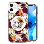 Apple iPhone 12 Romance Is Dead Valentines Day Halloween Skull Floral Autumn Flowers Double Layer Phone Case Cover