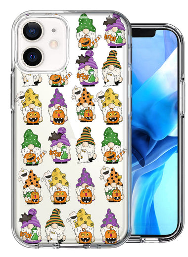 Apple iPhone 12 Mini Spooky Halloween Gnomes Cute Characters Holiday Seasonal Pumpkins Candy Ghosts Double Layer Phone Case Cover