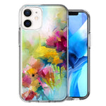 For Apple iPhone 12 Mini Watercolor Flowers Abstract Spring Colorful Floral Painting Phone Case Cover