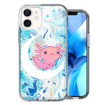 Apple iPhone 12 Pink Axolotl Moon Mable Design Double Layer Phone Case Cover