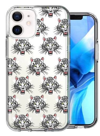 Apple iPhone 12 Fierce Tiger Polkadots Design Double Layer Phone Case Cover