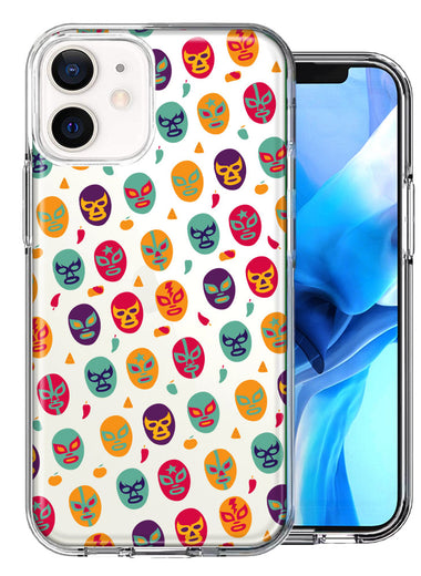 Apple iPhone 12 Lucha Libre Masks Design Double Layer Phone Case Cover