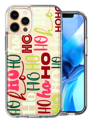 Apple iPhone 11 Pro Max Christmas Santa Ho Ho Ho textagraphy Festive Holiday Double Layer Phone Case Cover