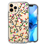 Apple iPhone 11 Pro Colorful Nostalgic Vintage Christmas Holiday Winter String Lights Design Double Layer Phone Case Cover