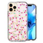 Apple iPhone 11 Pro Pink Happy Swimming Axolotls Polka Dots Double Layer Phone Case Cover