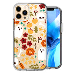 Apple iPhone 11 Pro Max Spooky Season Fall Autumn Flowers Ghosts Skulls Halloween Double Layer Phone Case Cover