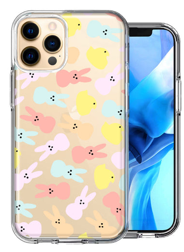 Apple iPhone 11 Pro Pastel Easter Polkadots Bunny Chick Candies Double Layer Phone Case Cover