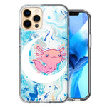Apple iPhone 11 Pro Max Pink Axolotl Moon Mable Design Double Layer Phone Case Cover