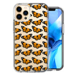 Apple iPhone 12 Pro Monarch Butterflies Design Double Layer Phone Case Cover