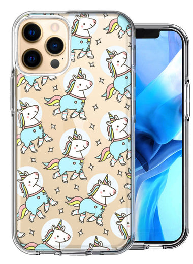 Apple iPhone 12 Pro Space Unicorns Design Double Layer Phone Case Cover