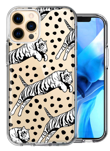Apple iPhone 11 Pro Max Tiger Polkadots Design Double Layer Phone Case Cover