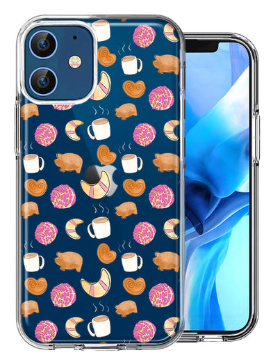 Apple iPhone 12 Mexican Pan Dulce Cafecito Coffee Concha Polka Dots Double Layer Phone Case Cover