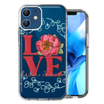 Apple iPhone 12 Love Like Jesus Flower Text Christian Double Layer Phone Case Cover