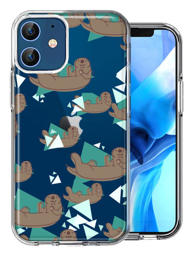 Apple iPhone 12 Cute Otter Design Double Layer Phone Case Cover