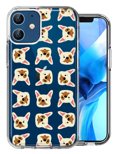 Apple iPhone 12 Frenchie Bulldog Polkadots Design Double Layer Phone Case Cover