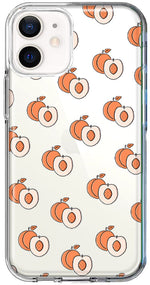 Apple iPhone 12 Polka Dot Peaches Design Double Layer Phone Case Cover