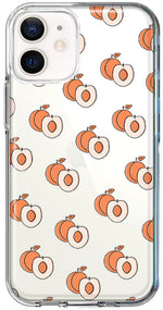 Apple iPhone 12 Mini Polka Dot Peaches Design Double Layer Phone Case Cover
