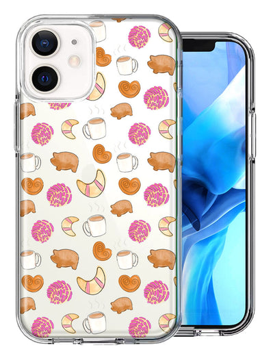 Apple iPhone 12 Mini Mexican Pan Dulce Cafecito Coffee Concha Polka Dots Double Layer Phone Case Cover