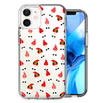 Apple iPhone 12 Cute Red Christmas Holiday Santa Gnomes Design Double Layer Phone Case Cover