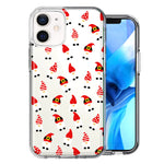 Apple iPhone 11 Cute Red Christmas Holiday Santa Gnomes Design Double Layer Phone Case Cover