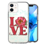 Apple iPhone 12 Mini Love Like Jesus Flower Text Christian Double Layer Phone Case Cover