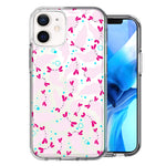 Apple iPhone 11 Pink Happy Swimming Axolotls Polka Dots Double Layer Phone Case Cover